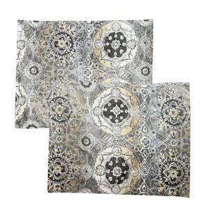 Pottery Barn Jacquelyn Standard Pillow Shams Set of 2 Gray Organic Cotton